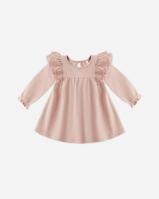 QUINCY MAE FLUTTER DRESS - ROSE