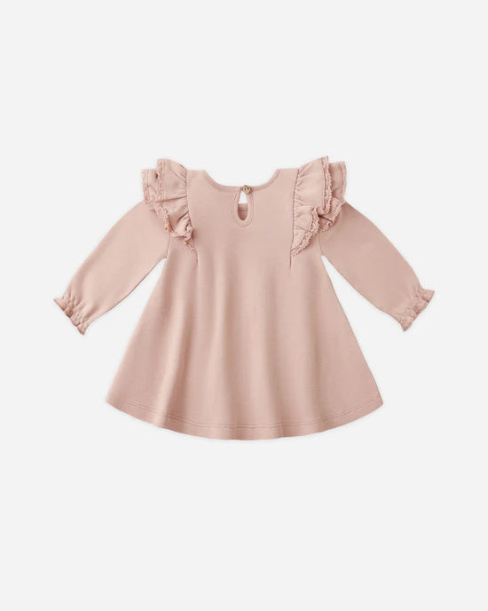 QUINCY MAE FLUTTER DRESS - ROSE