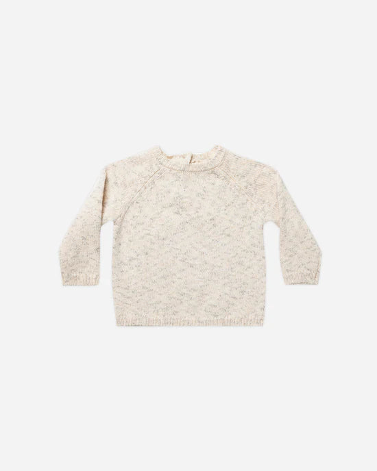 QUINCY MAE SPECKLED KNIT SWEATER - NATURAL