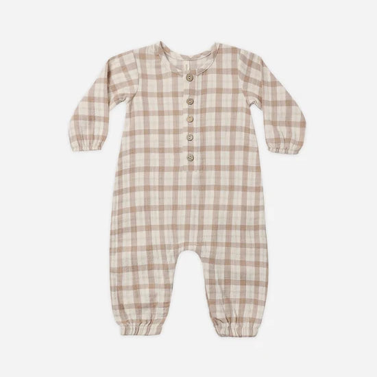 QUINCY MAE WOVEN JUMPSUIT - RUSTIC PLAID