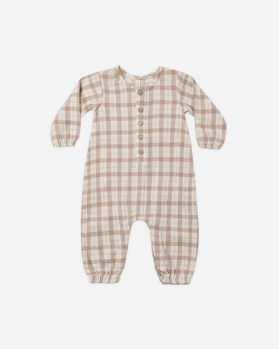 QUINCY MAE WOVEN JUMPSUIT - RUSTIC PLAID