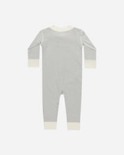 QUINCY MAE ZIP LONG SLEEVE SLEEPER - BLUE MICRO STRIPE