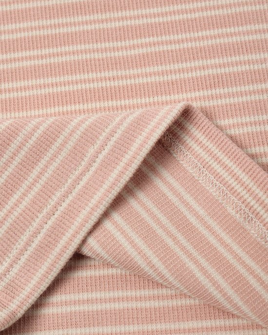 QUINCY MAE RIBBED TEE + LEGGING SET - DUSTY ROSE MICROSTRIPE