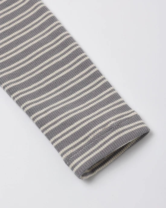 QUINCY MAE RIBBED TEE + LEGGING SET - SLATE MICROSTRIPE