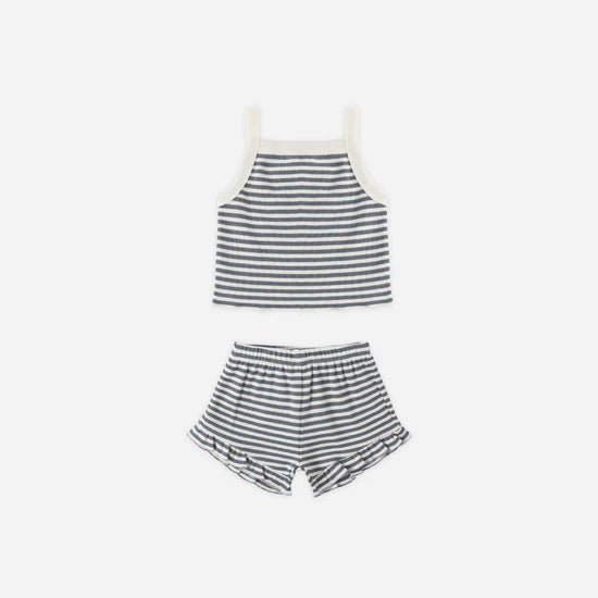 QUINCY MAE EVIE TANK + SHORTIE SET - OCEAN STRIPE
