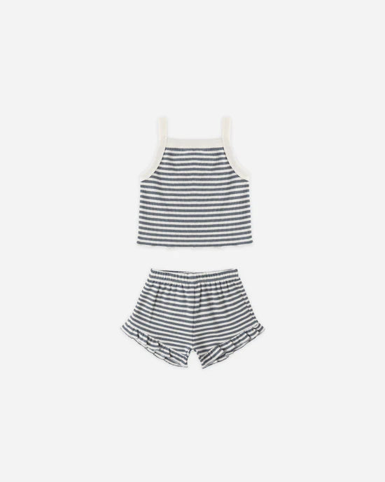QUINCY MAE EVIE TANK + SHORTIE SET - OCEAN STRIPE