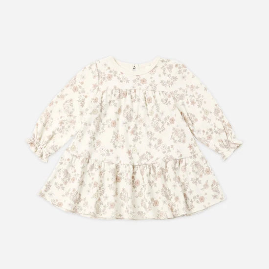 QUINCY MAE TIERED JERSEY DRESS - FLORAL VINE