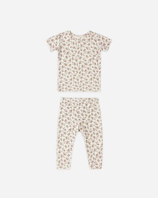QUINCY MAE BAMBOO SHORT SLEEVE PJ SET - WILDFLOWER