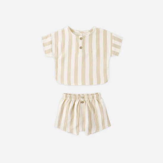 QUINCY MAE WOVEN BOXY TOP + SHORT SET - SUMMER STRIPE