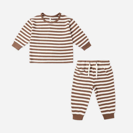 QUINCY MAE COZY SET - CEDAR STRIPE