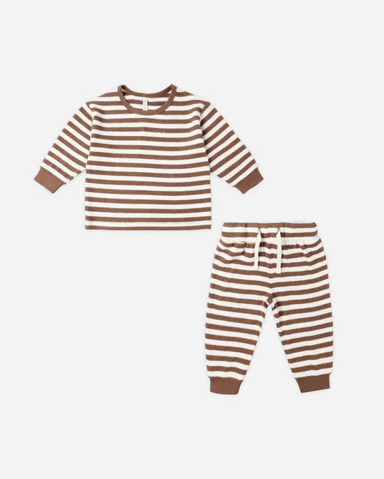 QUINCY MAE COZY SET - CEDAR STRIPE