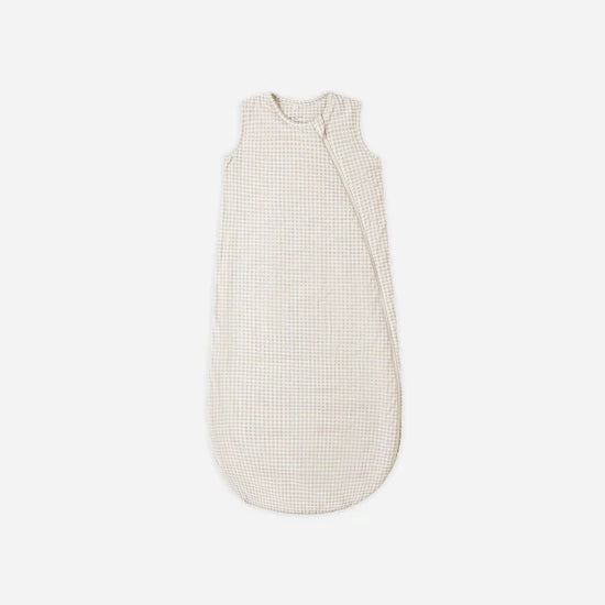 QUINCY MAE BAMBOO SLEEP BAG - OAT GINGHAM