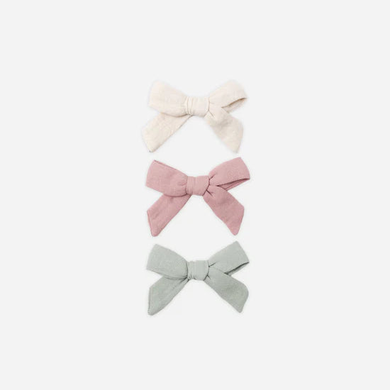 QUINCY MAE SET OF 3 BOW CLIPS - NATURAL