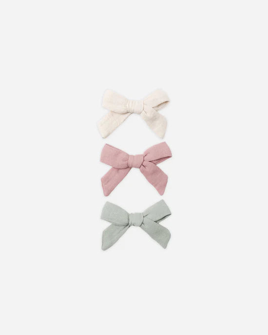 QUINCY MAE SET OF 3 BOW CLIPS - NATURAL
