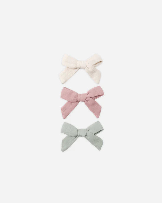 QUINCY MAE SET OF 3 BOW CLIPS - NATURAL