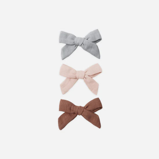 QUINCY MAE SET OF 3 BOW CLIPS - POPPY