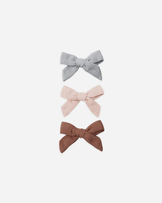 QUINCY MAE SET OF 3 BOW CLIPS - POPPY