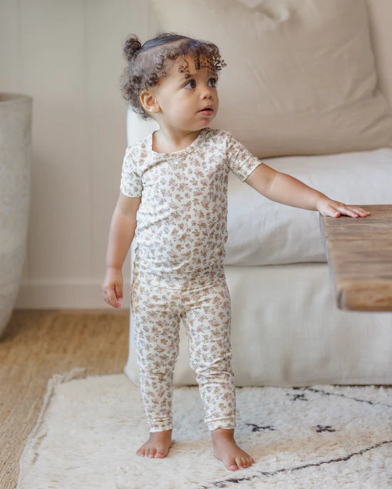 QUINCY MAE BAMBOO SHORT SLEEVE PJ SET - WILDFLOWER