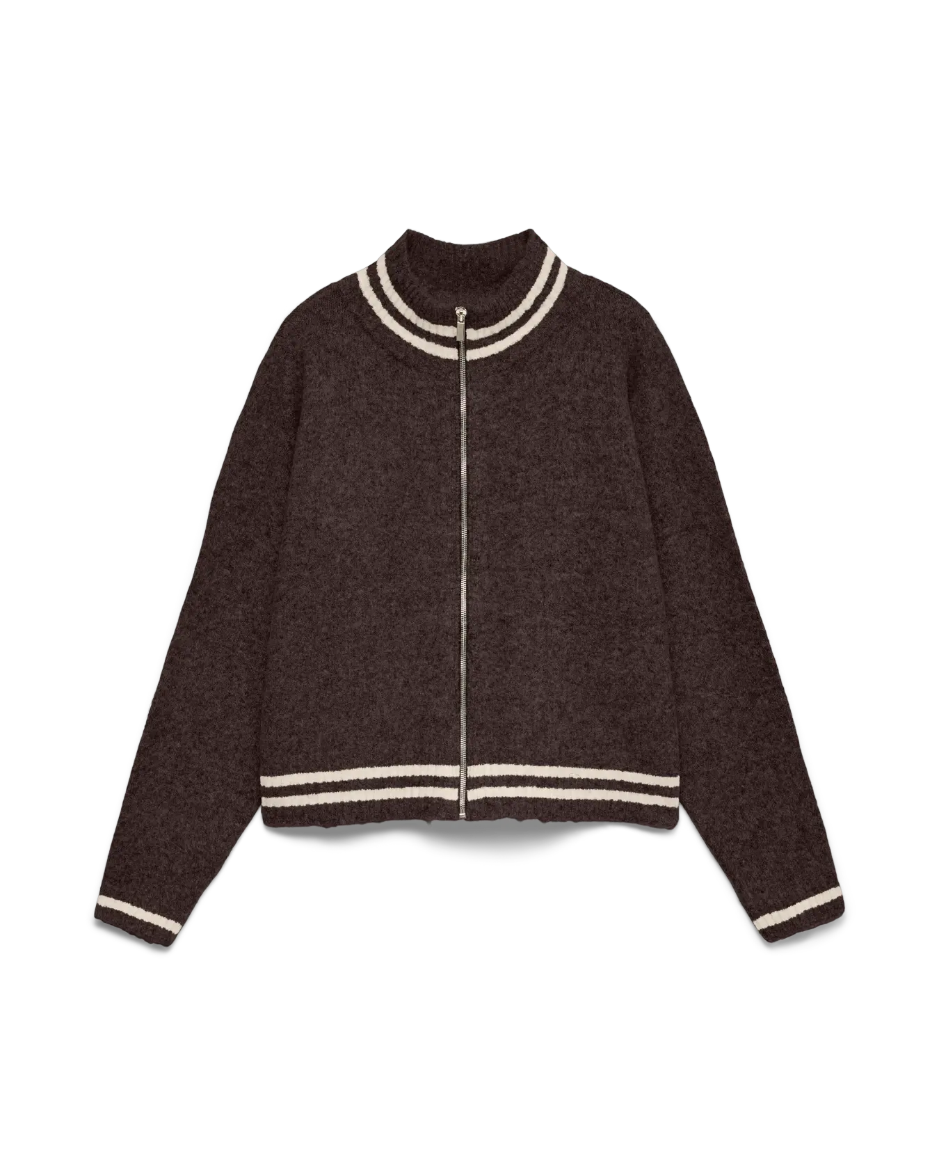 VM BANG TWO TONE FULL ZIP SWEATER - CHOCOLATE TORTE