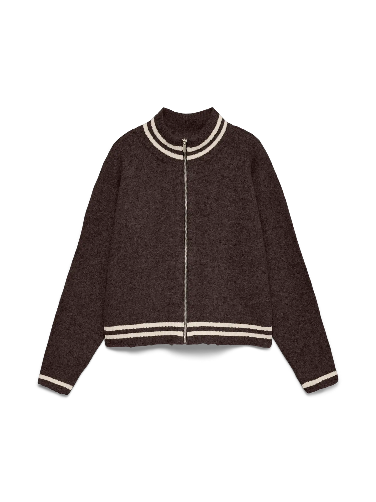 VM BANG TWO TONE FULL ZIP SWEATER - CHOCOLATE TORTE