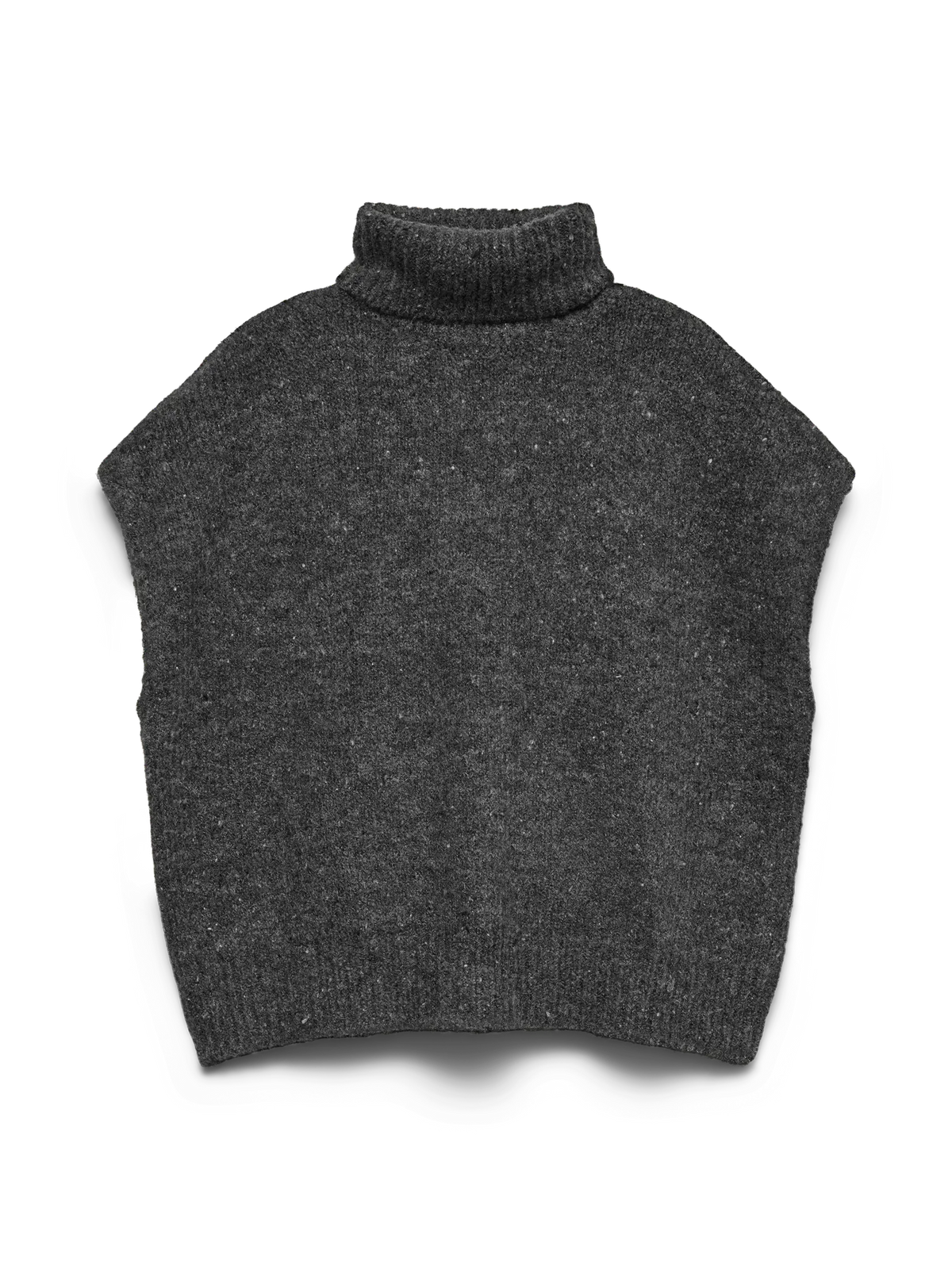 VM INGRID ROLLNECK VEST - DARK GREY MELANGE