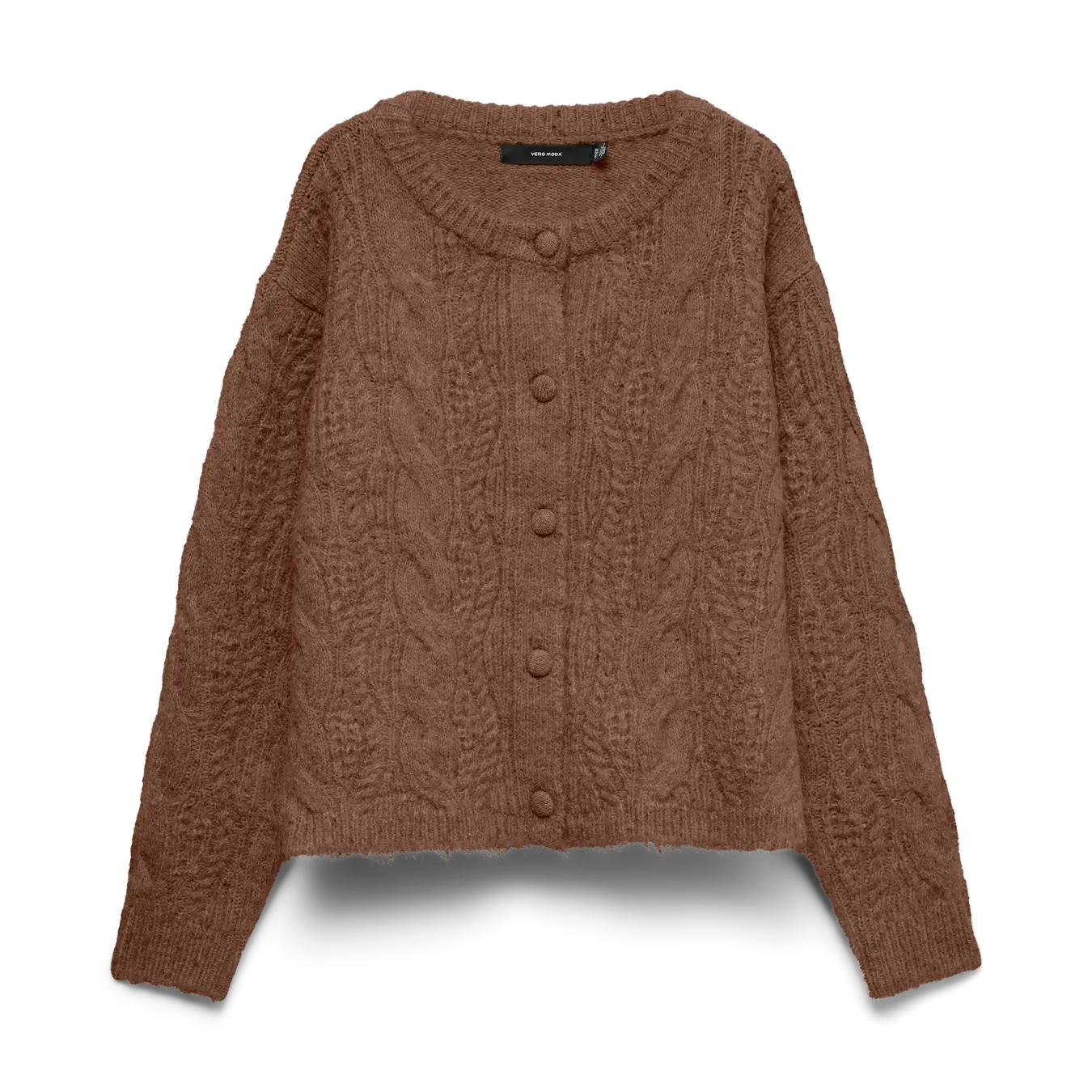 VM INGRID CABLE KNIT CARDIGAN - COCOA BROWN
