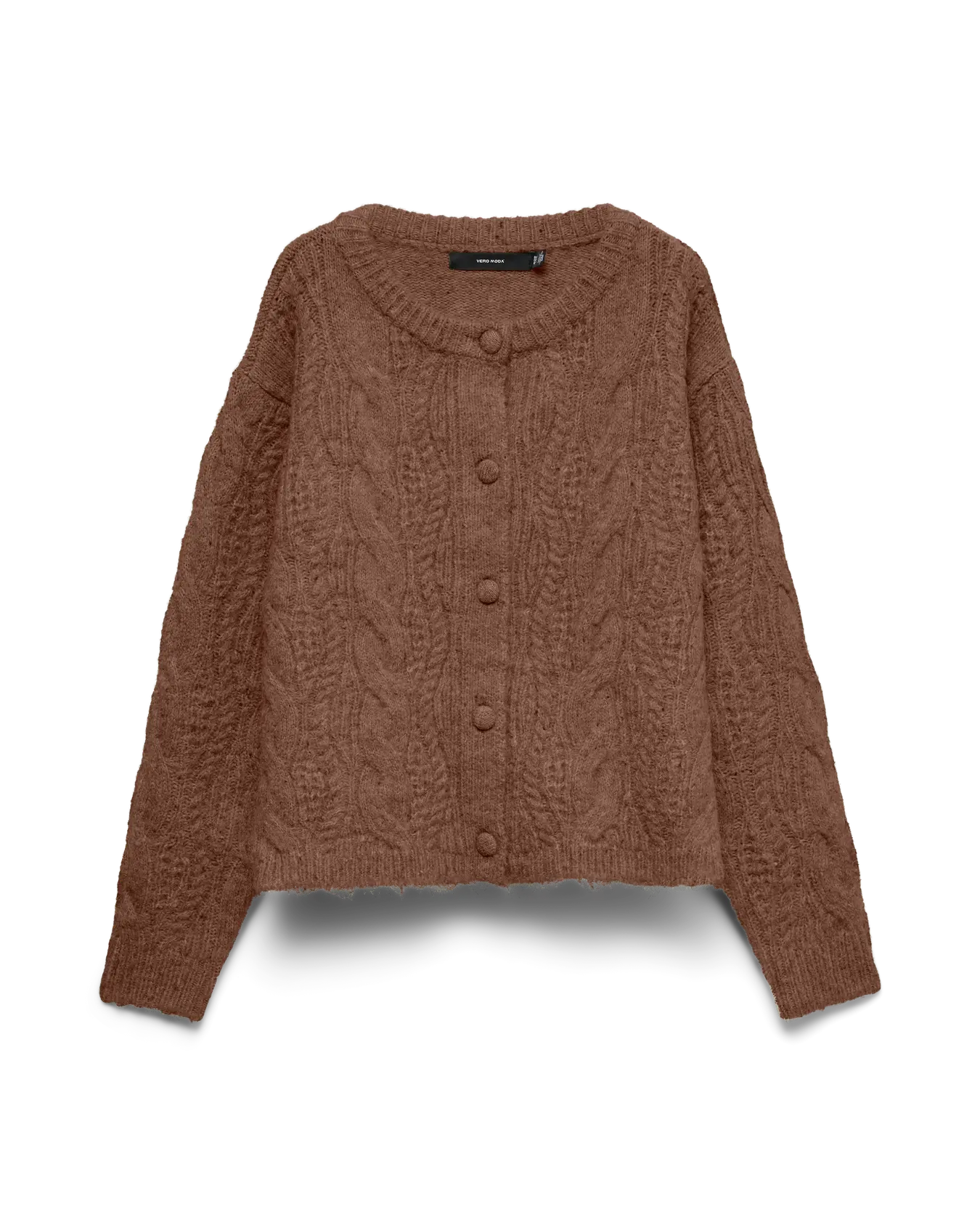 VM INGRID CABLE KNIT CARDIGAN - COCOA BROWN