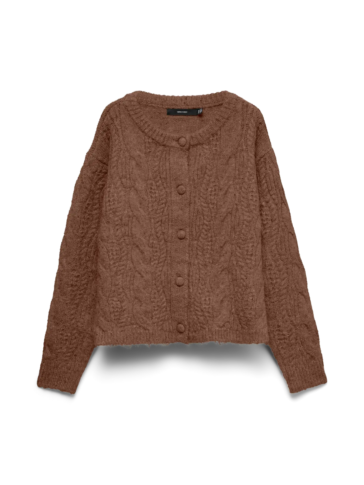 VM INGRID CABLE KNIT CARDIGAN - COCOA BROWN