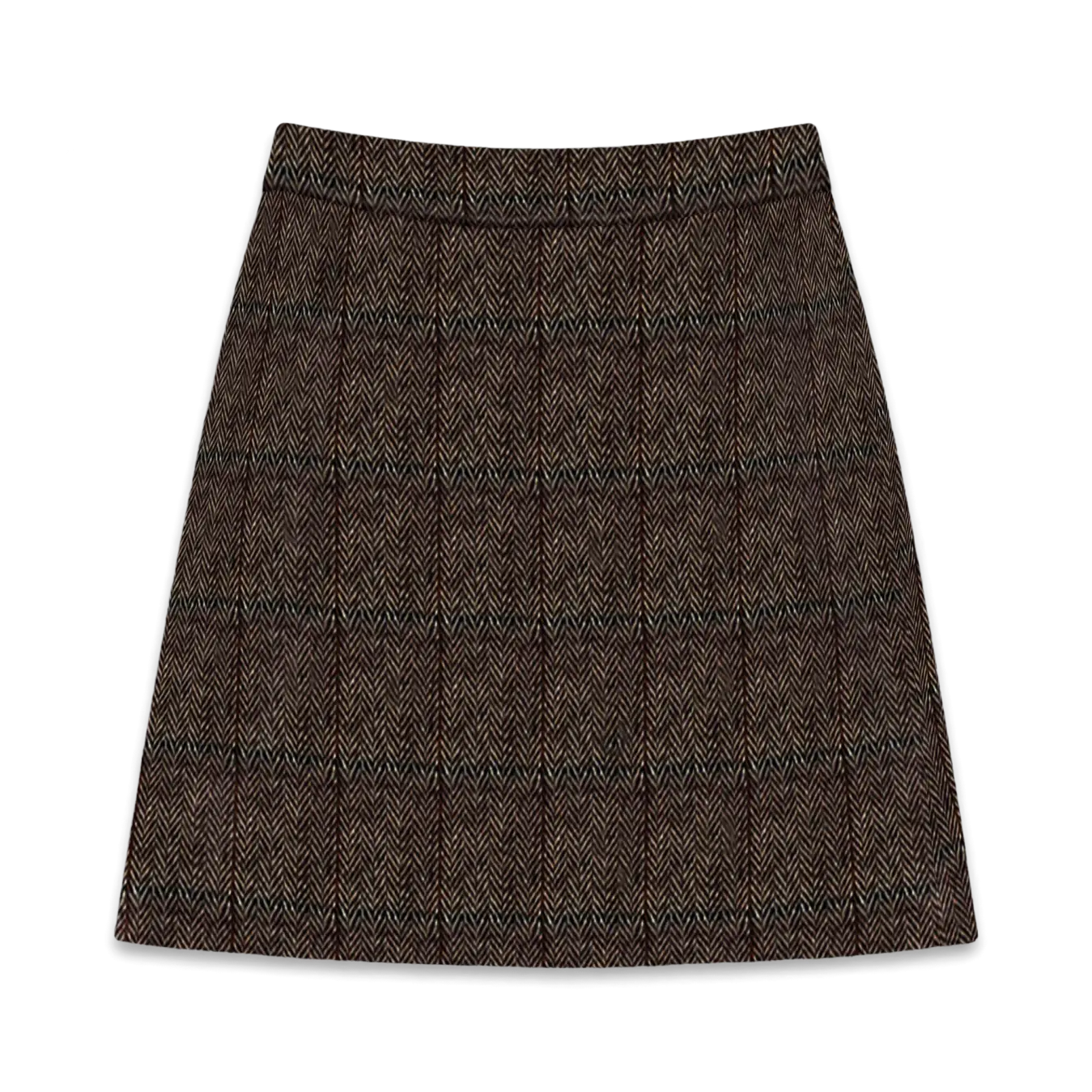 VM GEMMA PLAID WOOL SKIRT - CHOCOLATE TORTE