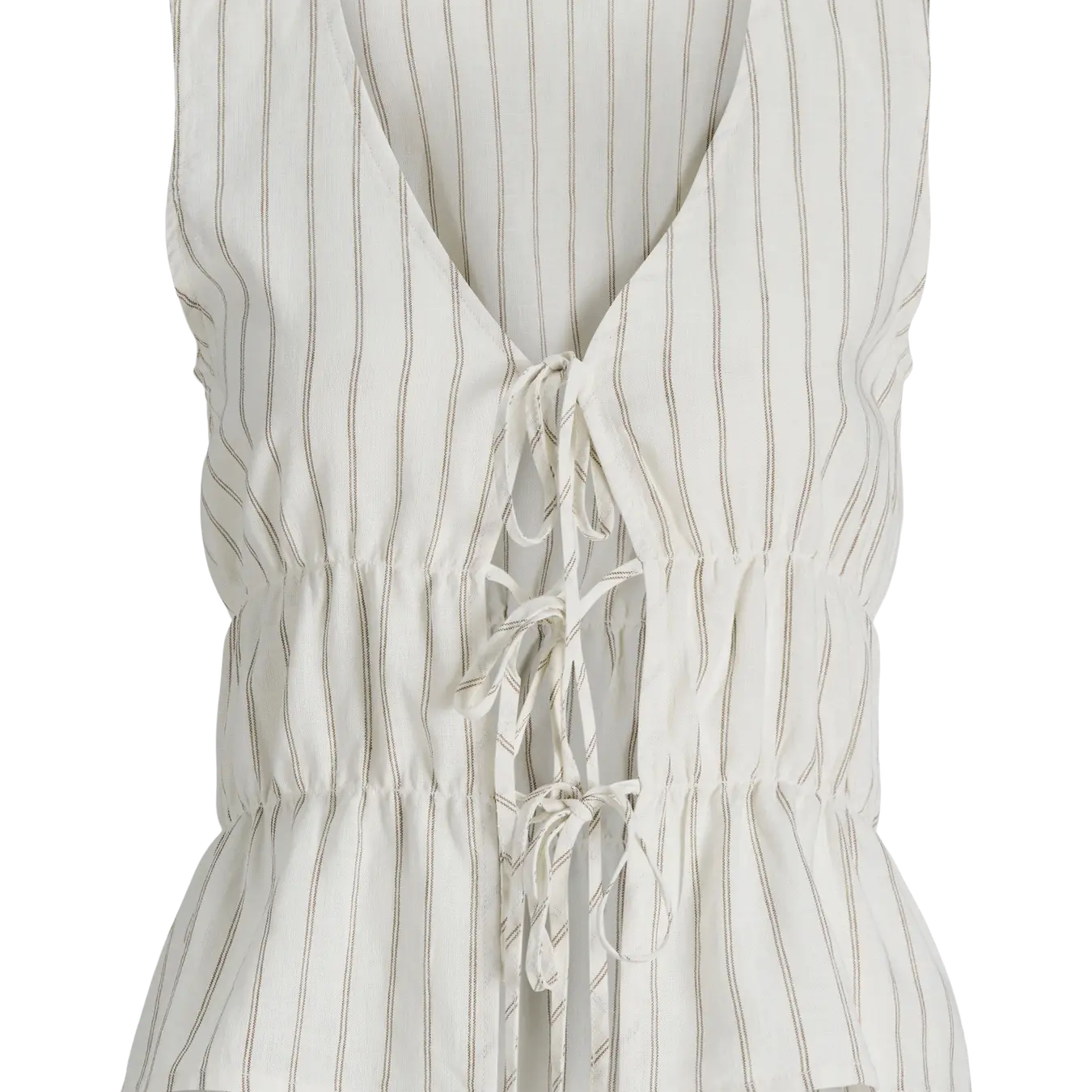 JJXX ALMIRA LINEN TIE TOP - BLANC STRIPES