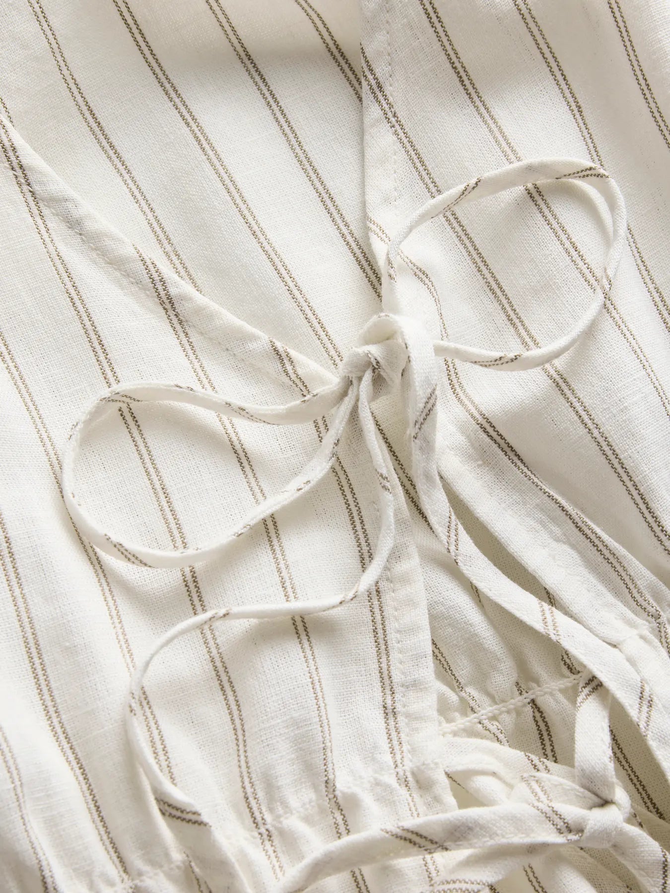 JJXX ALMIRA LINEN TIE TOP - BLANC STRIPES