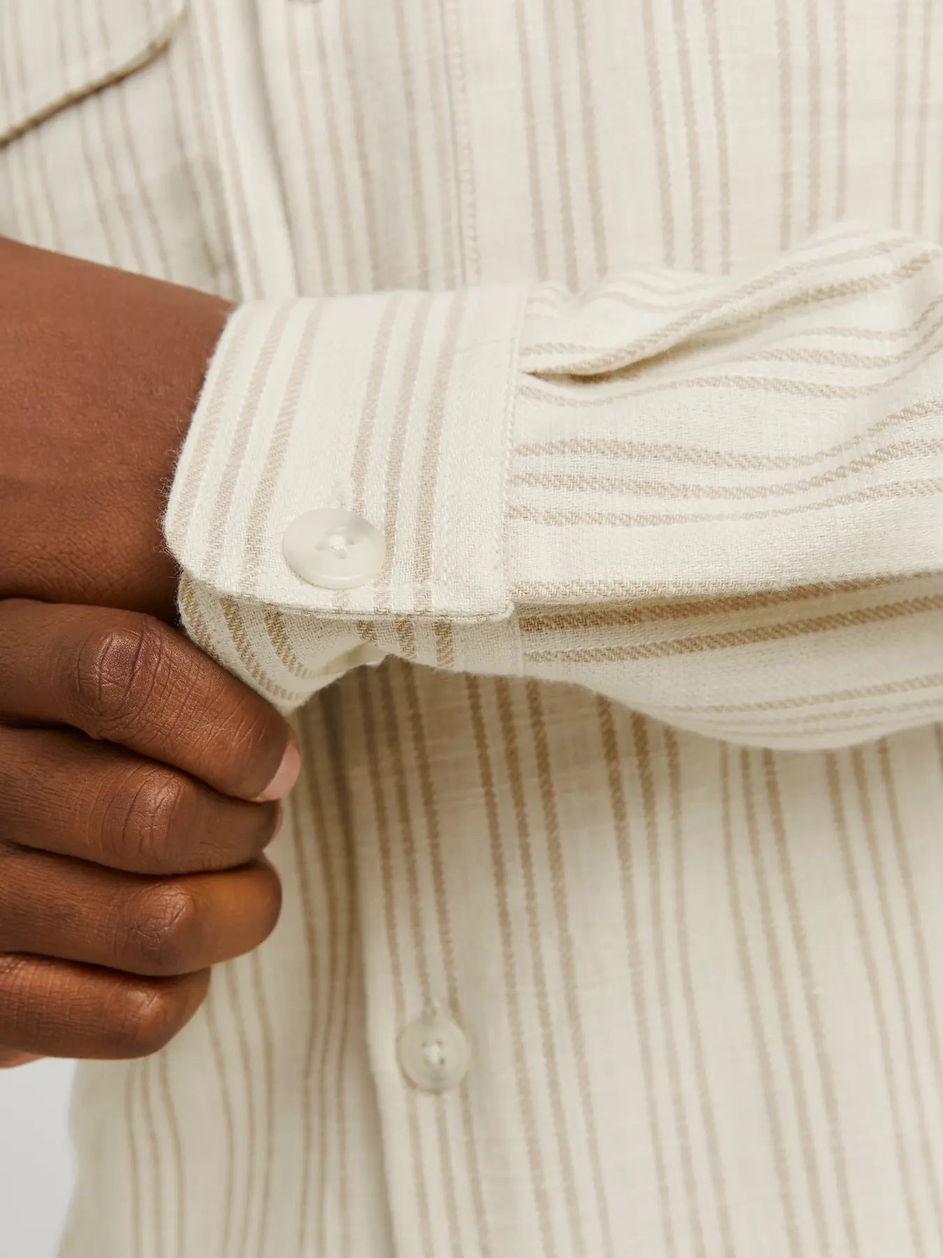 JJ CRAYMOND STRIPE OVERSHIRT - CLOUD DANCER