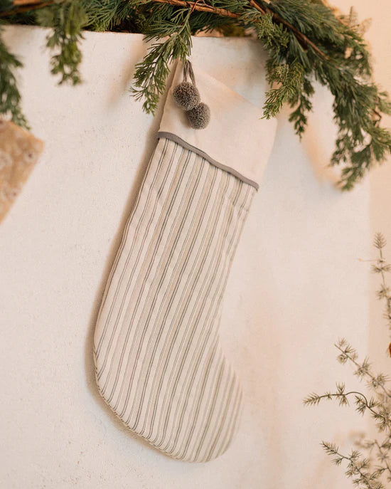 RYLEE + CRU CHRISTMAS STOCKING - FOREST PINSTRIPE