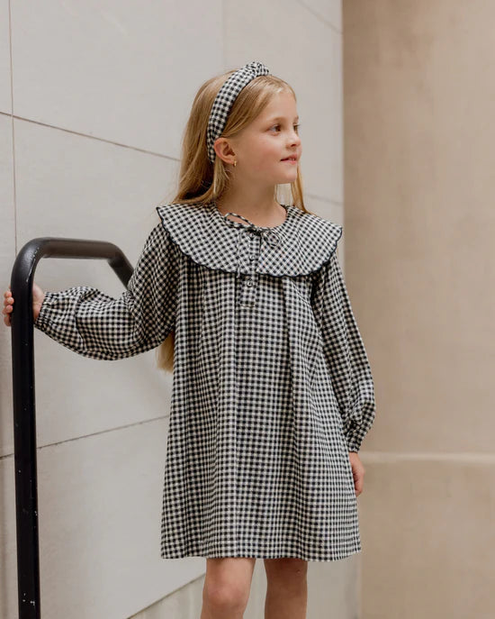 RYLEE + CRU MINI DRESS - BLACK GINGHAM