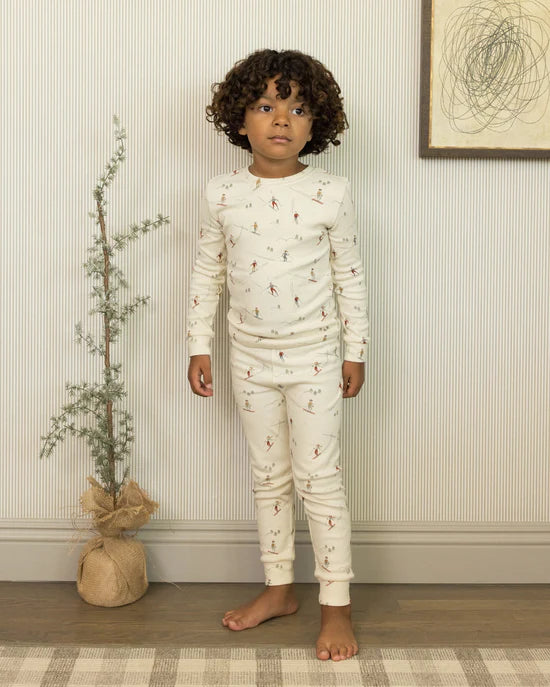 RYLEE + CRU ORGANIC LONG SLEEVE PJS SET - SKIERS