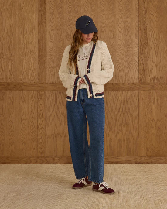 RYLEE + CRU COLLEGIATE CARDIGAN - NATURAL