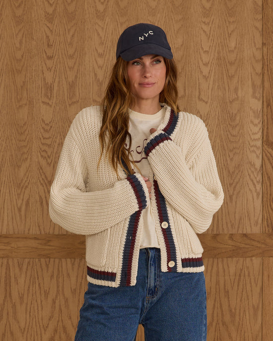 RYLEE + CRU COLLEGIATE CARDIGAN - NATURAL