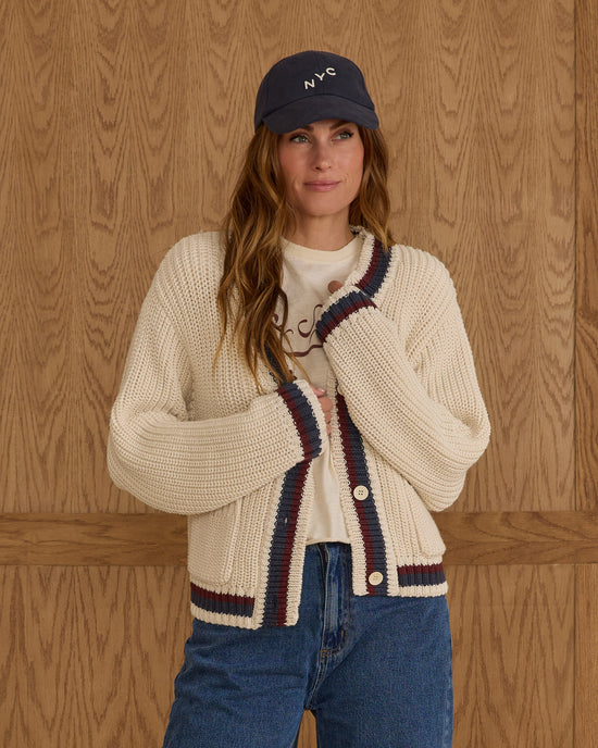RYLEE + CRU COLLEGIATE CARDIGAN - NATURAL
