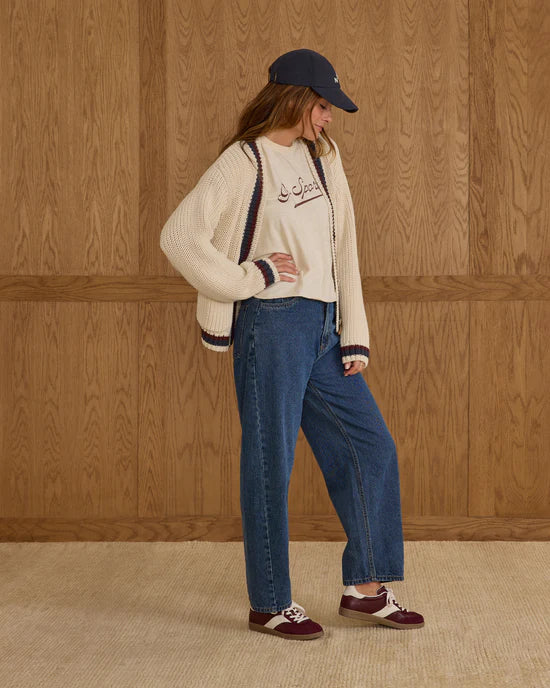 RYLEE + CRU COLLEGIATE CARDIGAN - NATURAL