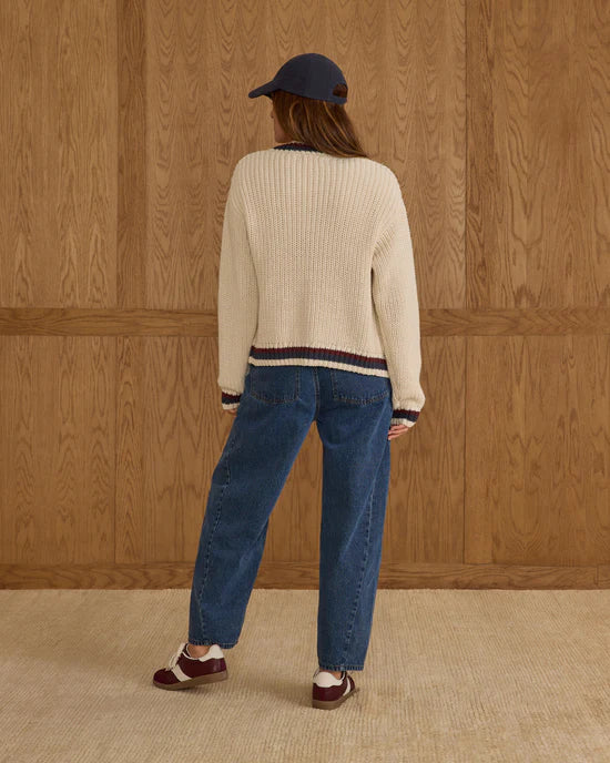 RYLEE + CRU COLLEGIATE CARDIGAN - NATURAL