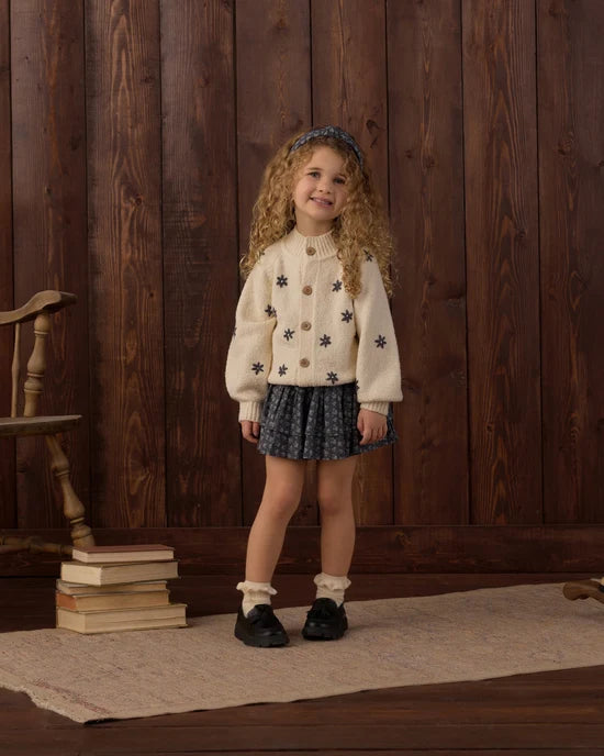 RYLEE + CRU TULIP CARDIGAN - MIDNIGHT DAISIES