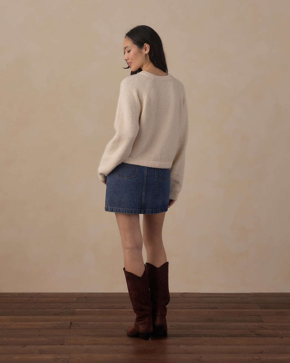 RYLEE + CRU FUZZY CARDIGAN - NATURAL