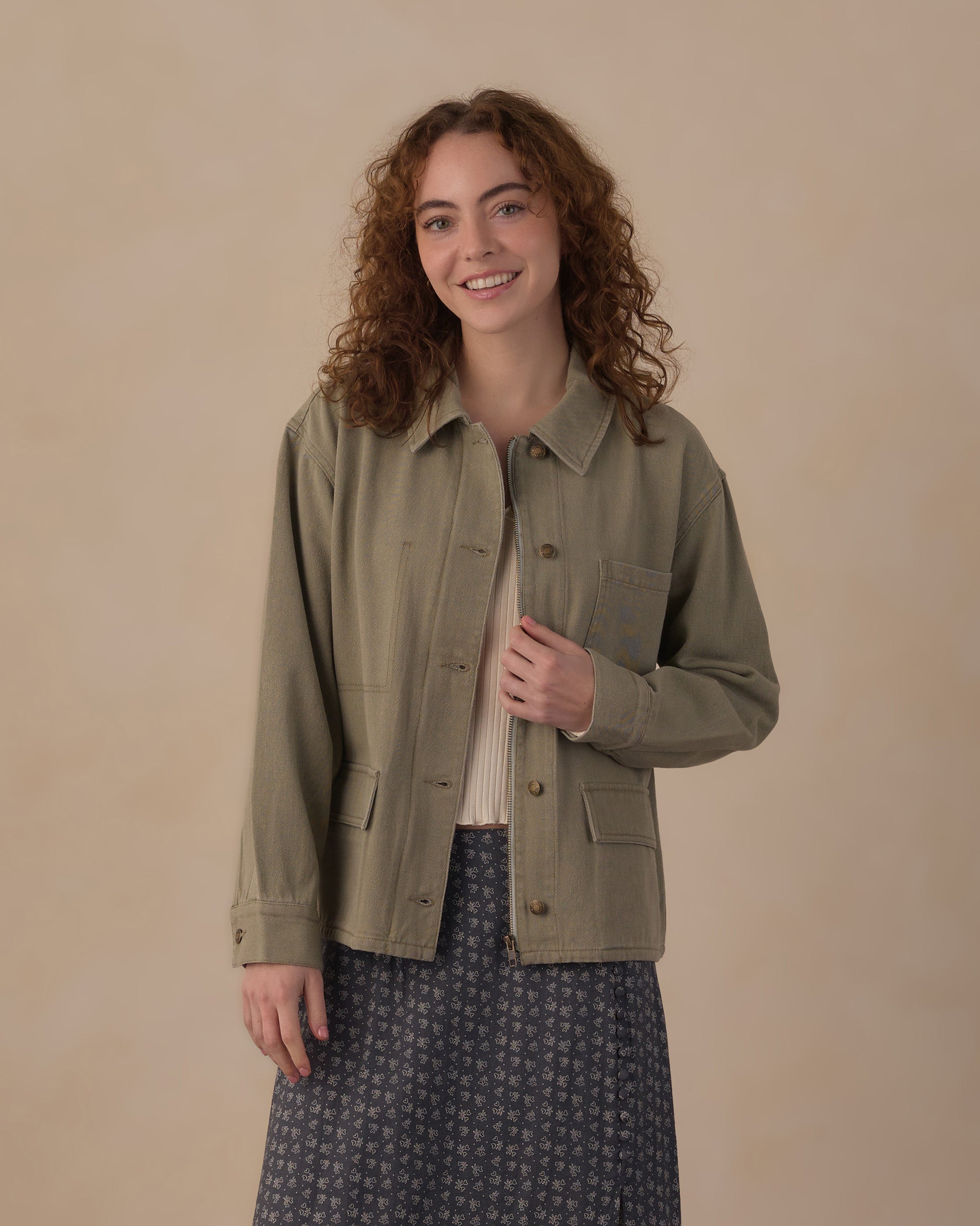 RYLEE + CRU CLAIRE BARN JACKET - SAGE