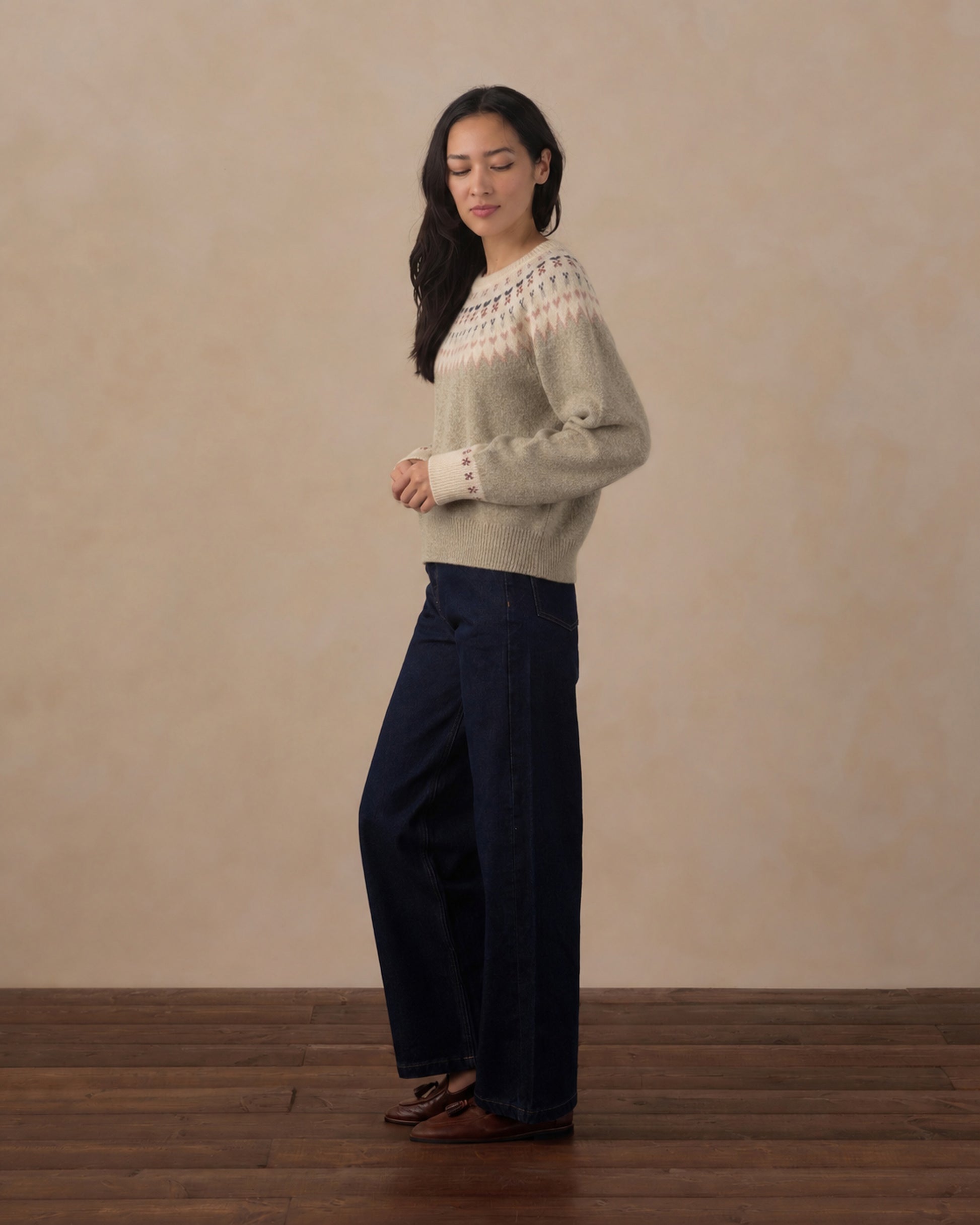 RYLEE + CRU FAIR ISLE SWEATER - SAGE