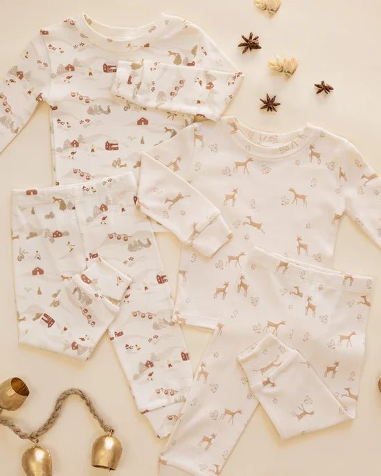 RYLEE + CRU ORGANIC PAJAMA LONG JOHN - FAWNS
