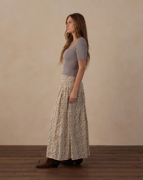 RYLEE + CRU JEN PRINTED MAXI SKIRT - WINTER GARDEN