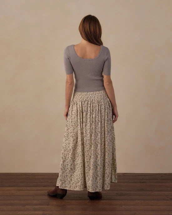 RYLEE + CRU JEN PRINTED MAXI SKIRT - WINTER GARDEN