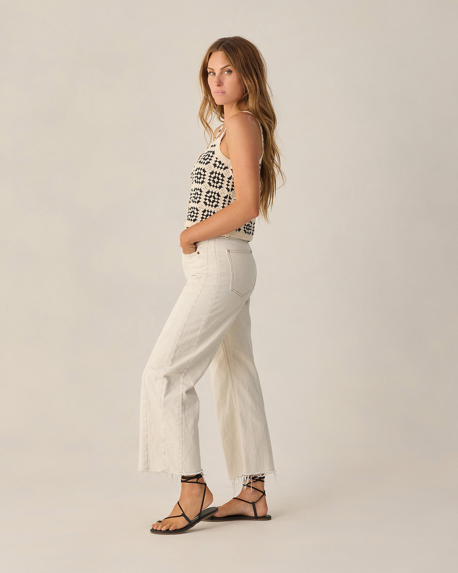 RYLEE + CRU CROCHET TANK - ABSTRACT