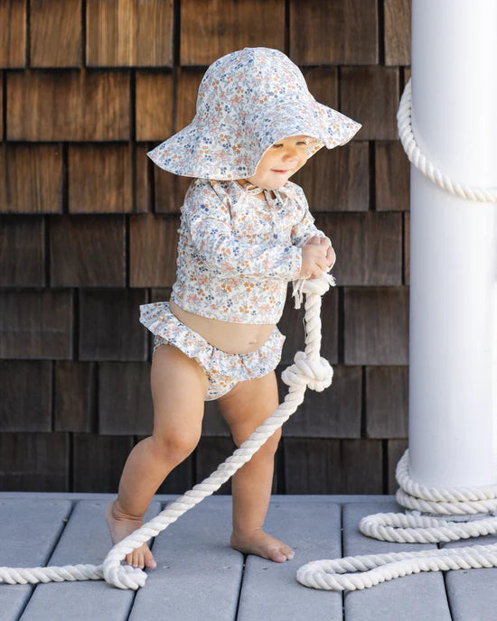 RYLEE + CRU RASHGAURD GIRLS SET - FLOWERS FIELDS