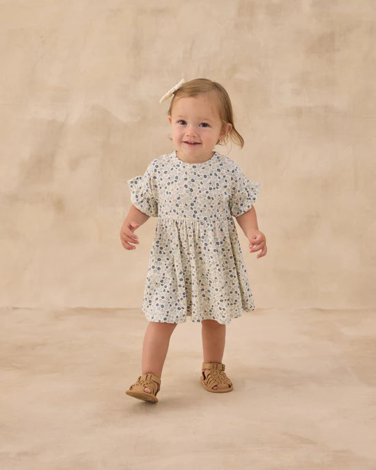 RYLEE + CRU BABYDOLL DRESS - BLUE DITSY